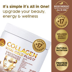 Gold Vital Life collagen powder cocoa pour captures rich flavor.