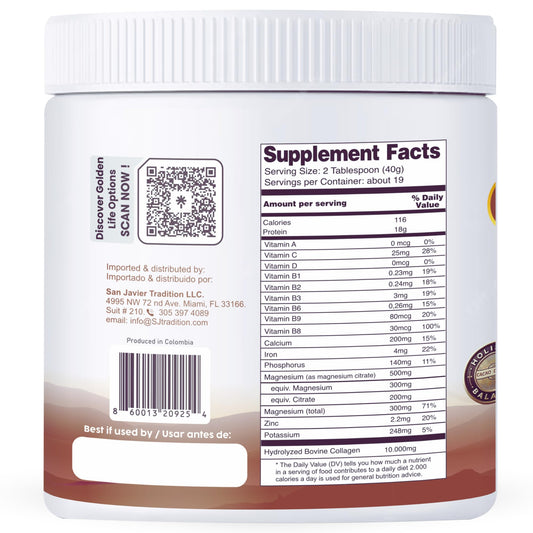 Gold Vital Life collagen scoop for easy daily servings.