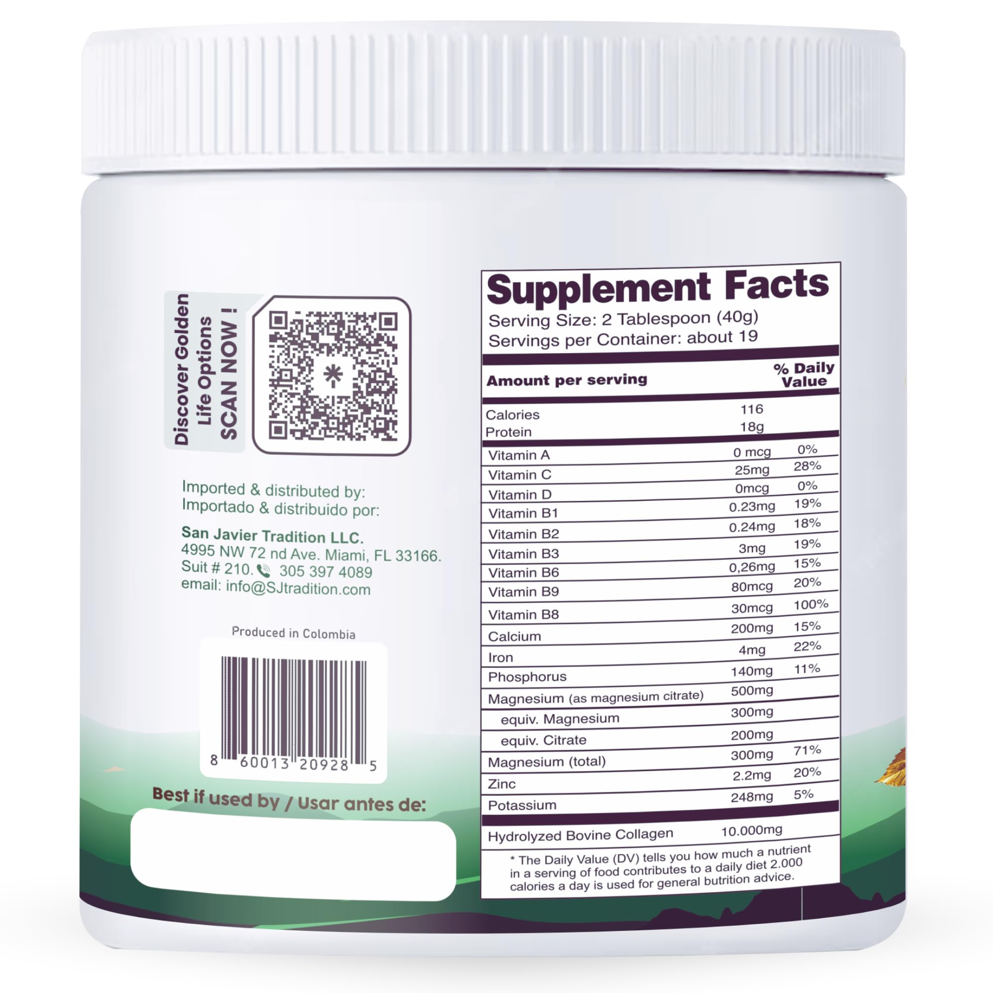 Gold Vital Life collagen powder scoop for convenient daily serving.
