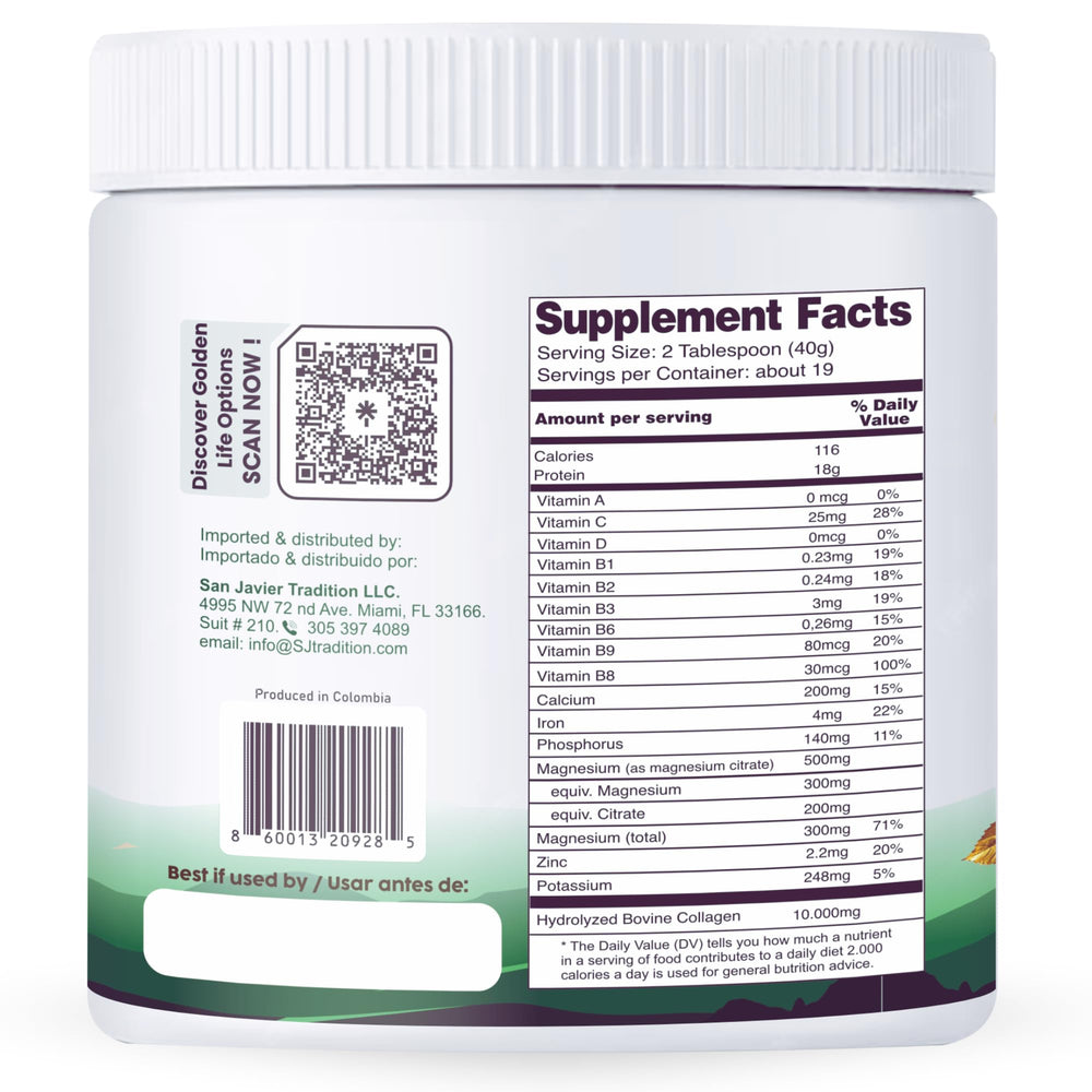 Gold Vital Life collagen powder scoop for convenient daily serving.
