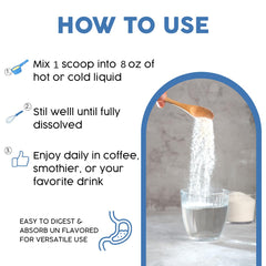 Gold Vital Life scoop with powder for easy daily mixing.