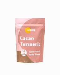 GOLDE cacao turmeric latte powder package ready for a cozy boost
