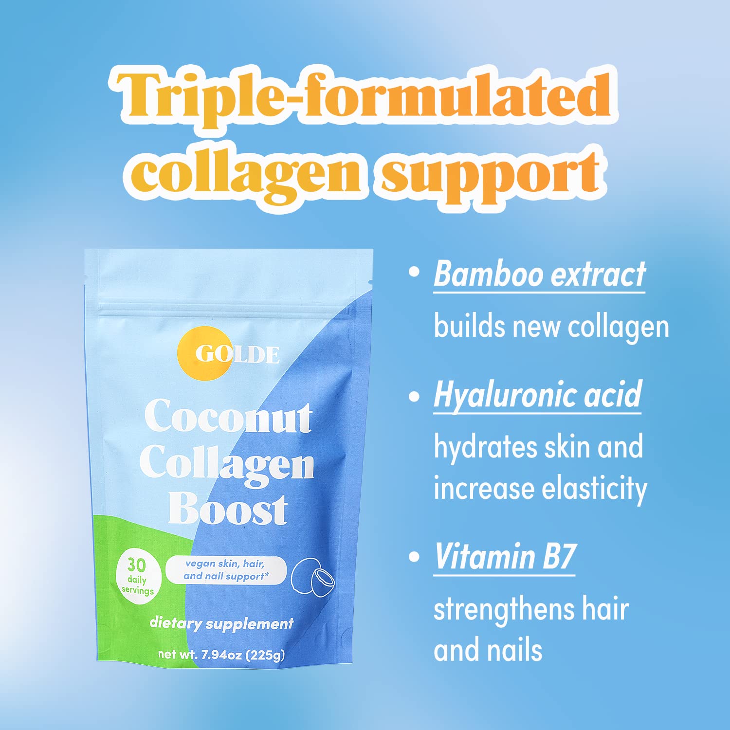 Vanilla cream swirl with GOLDE Collagen Boost enhances beverage body.