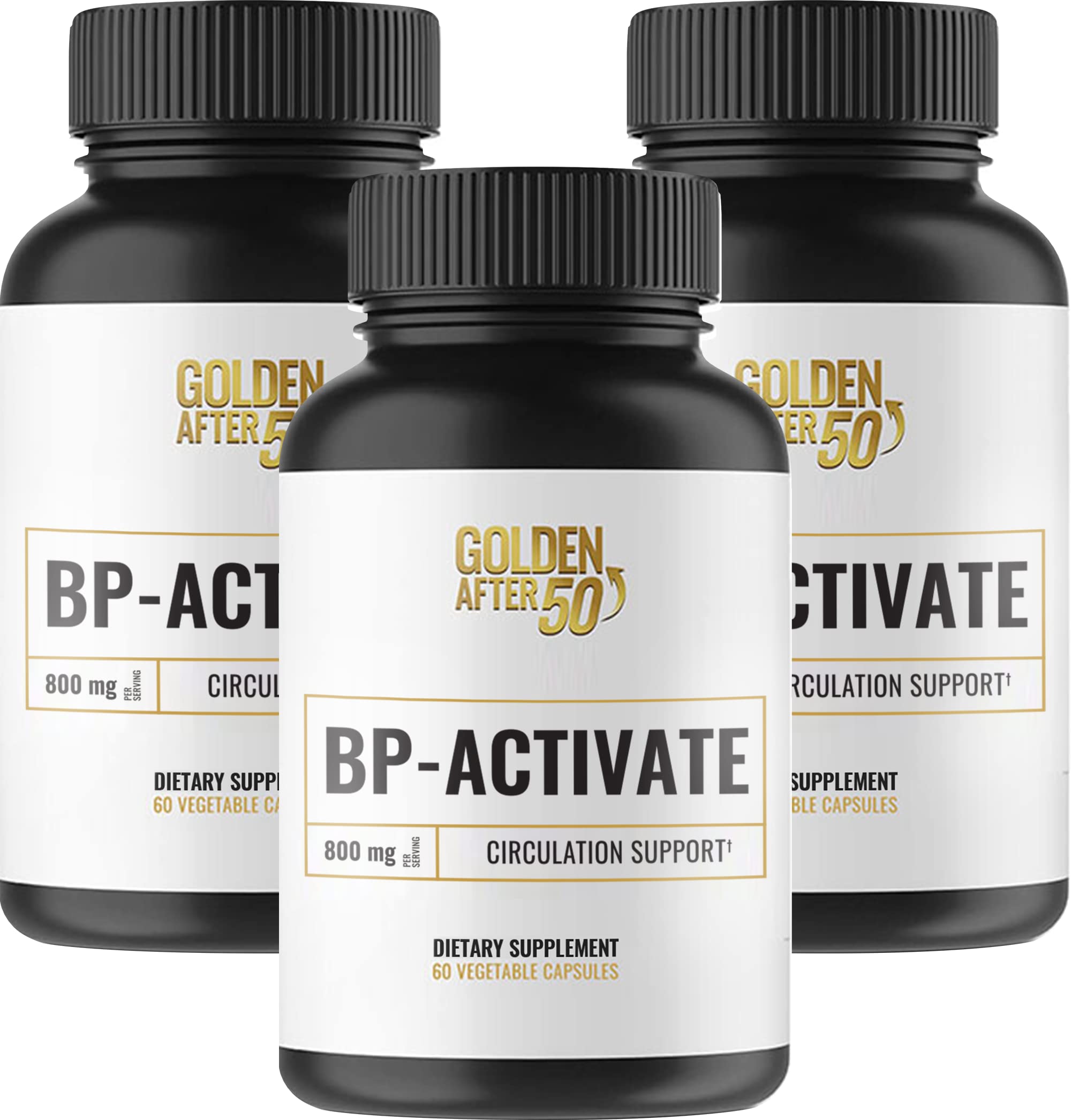 Golden After 50 BP-Activate bottle front showing daily circulation support concept
