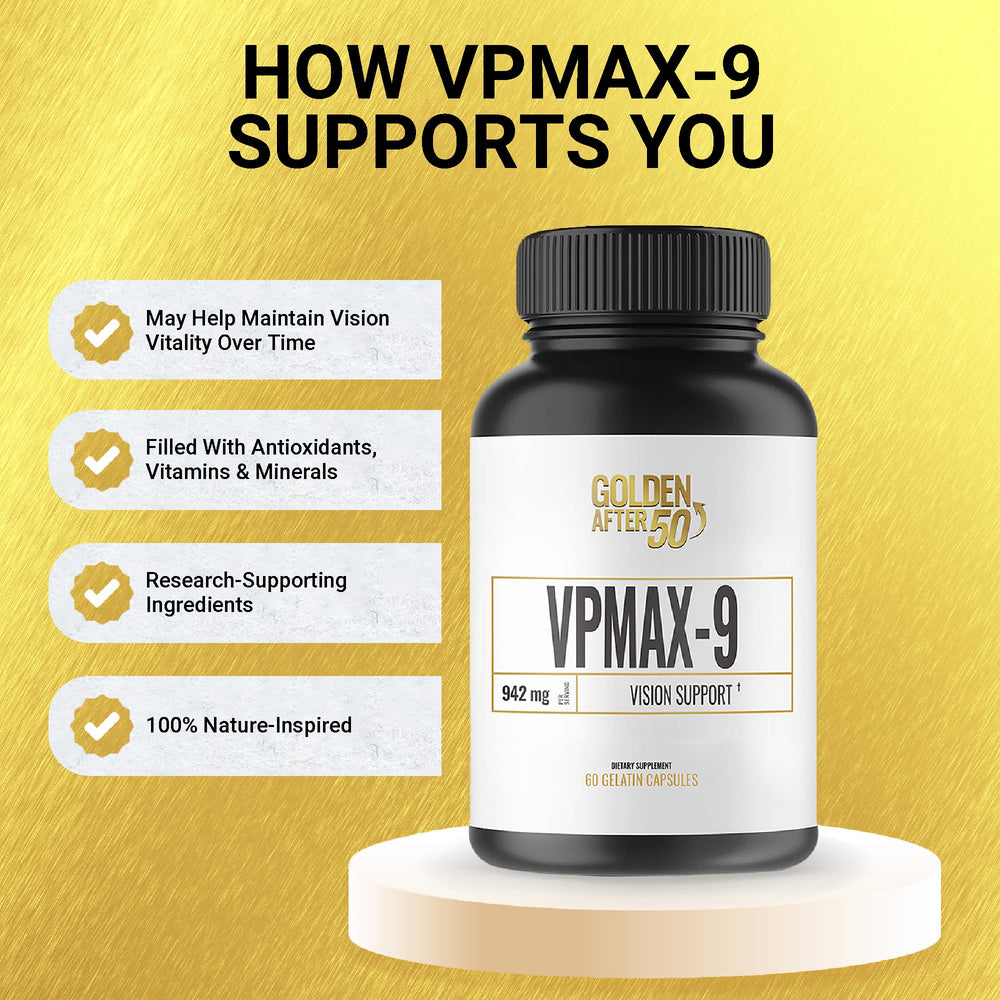 VpMax-9 ingredients featuring lutein and quercetin for eye nourishment