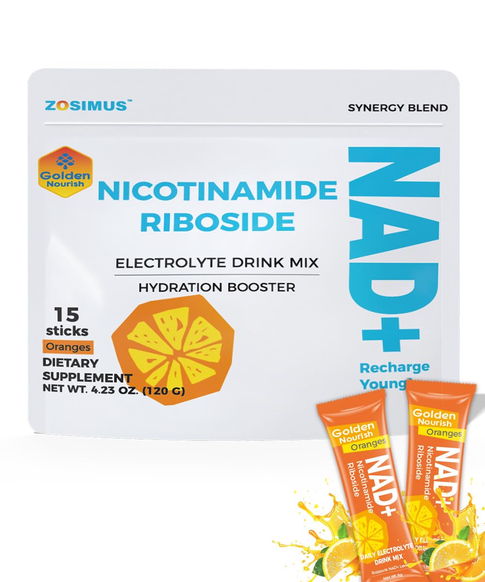 Golden Nourish orange packets ready for hydration on the go