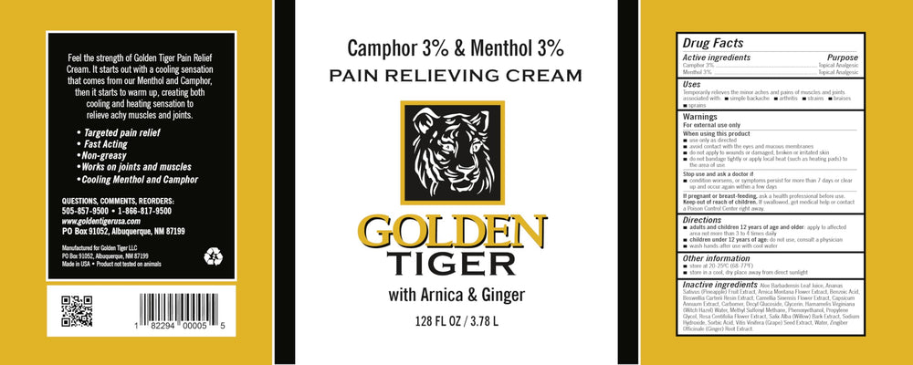 Golden Tiger Pain Relief Cream application showing non-greasy, quick-absorbing formula.
