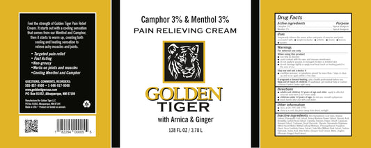 Golden Tiger Pain Relief Cream application showing non-greasy, quick-absorbing formula.