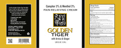 Golden Tiger Pain Relief Cream application showing non-greasy, quick-absorbing formula.