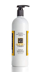 Golden Tiger Pain Relief Cream 32oz pump bottle ready for easy daily use.