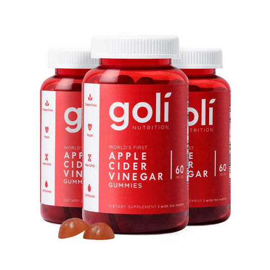 Goli Apple Cider Vinegar Gummies bottle front view for vegan formula