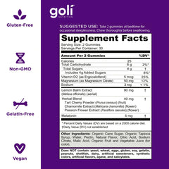 Goli Dreamy Sleep ingredients highlight lemon balm and magnesium.