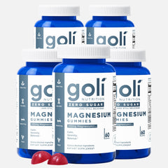 Goli Zero Sugar Magnesium Gummies bottle with Vitamin D for a tasty daily magnesium boost