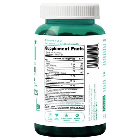 Goli Zero Sugar gummies bottle closeup highlights vegan, keto-friendly formula free of sugar alcohols.