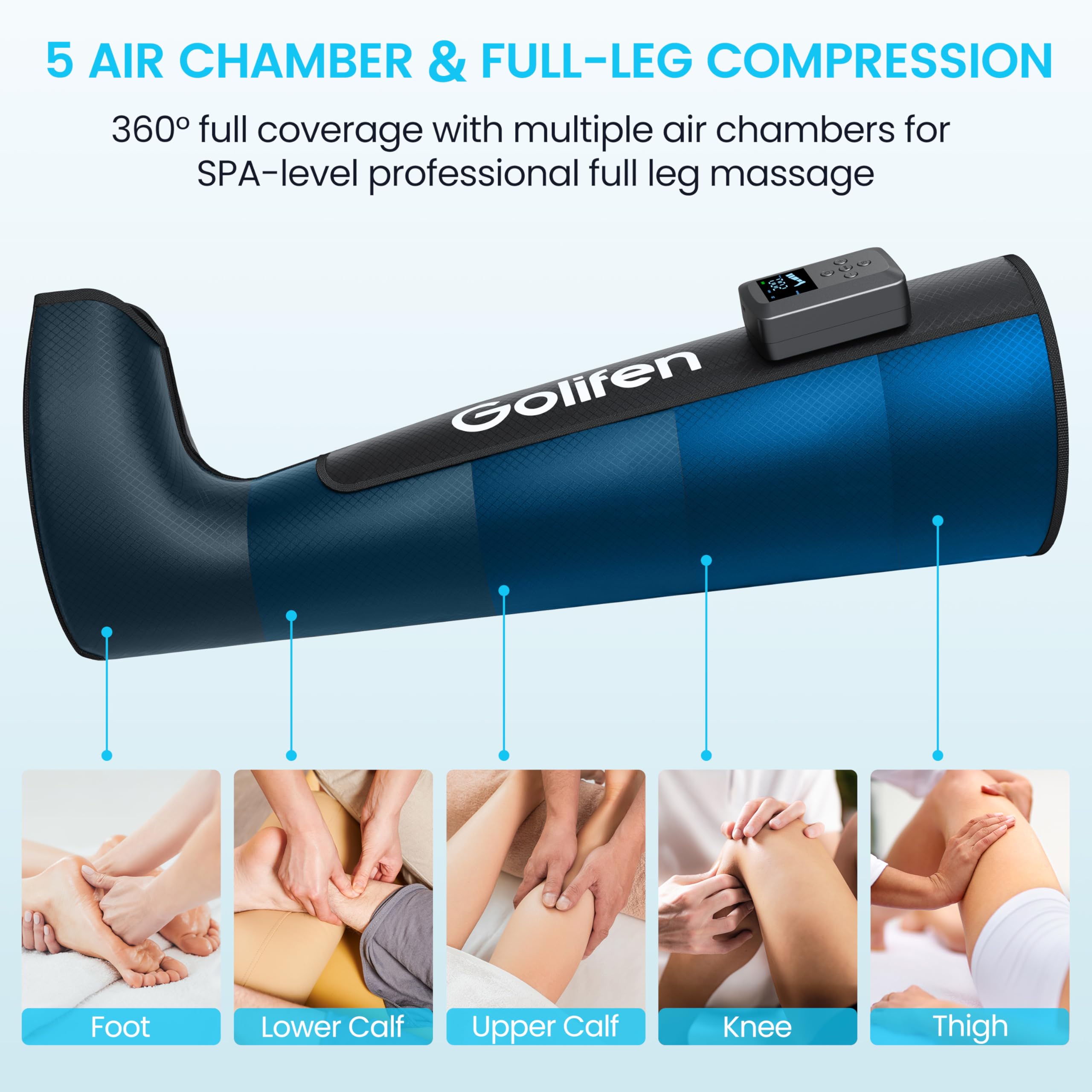 Golifen leg compression massager lower calf area for recovery after workouts