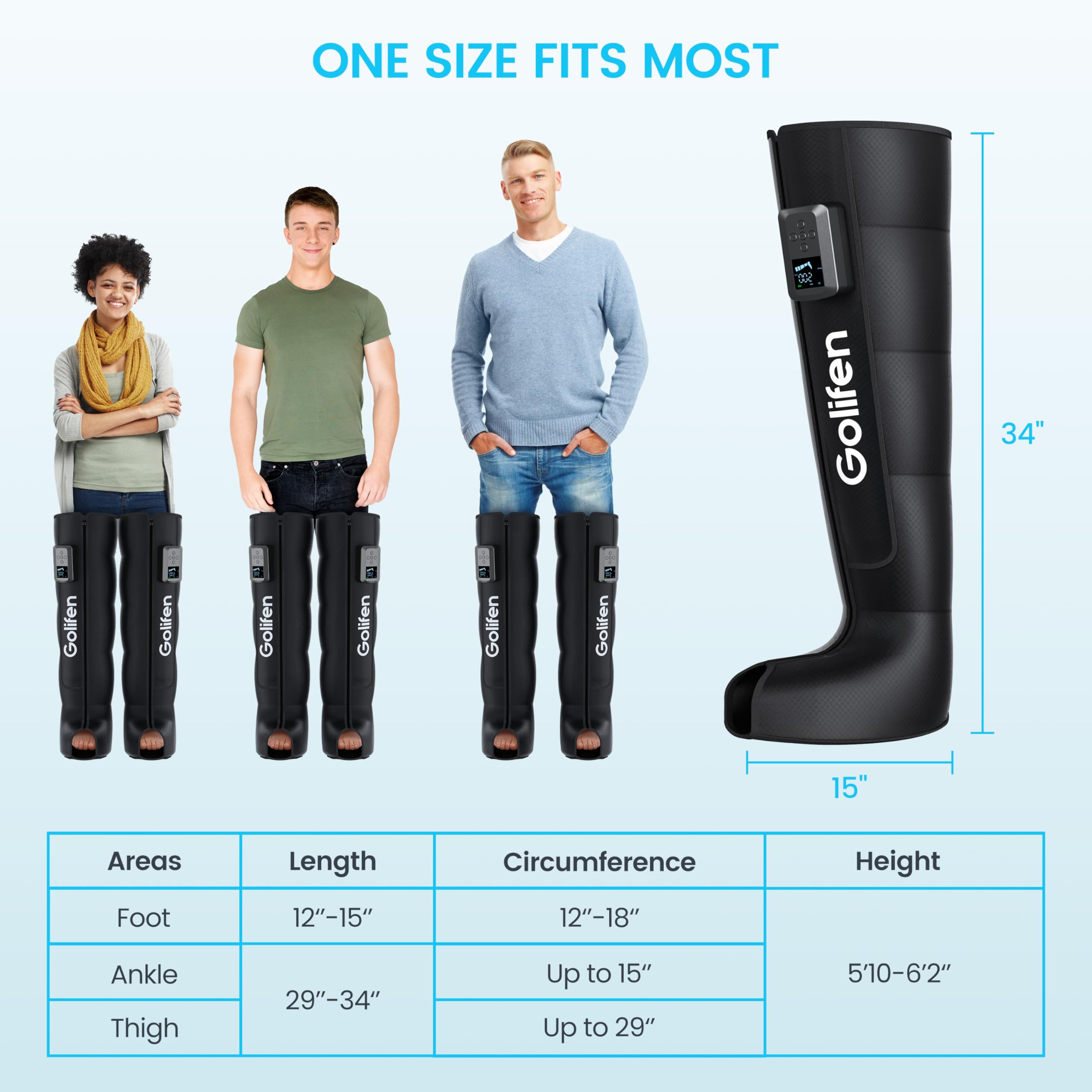 Golifen leg compression massager thigh section for full-leg massage and refresh