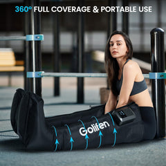 Golifen leg compression massager wearable design for easy portability