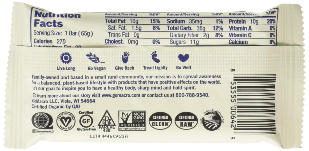 GoMacro blueberry cashew butter bar close-up reveals creamy texture and color