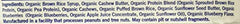 GoMacro blueberry cashew butter bar nutrition panel emphasizes protein and energy