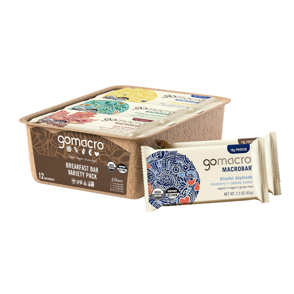 GoMacro Breakfast Bar Banana Almond Butter ready for on-the-go energy