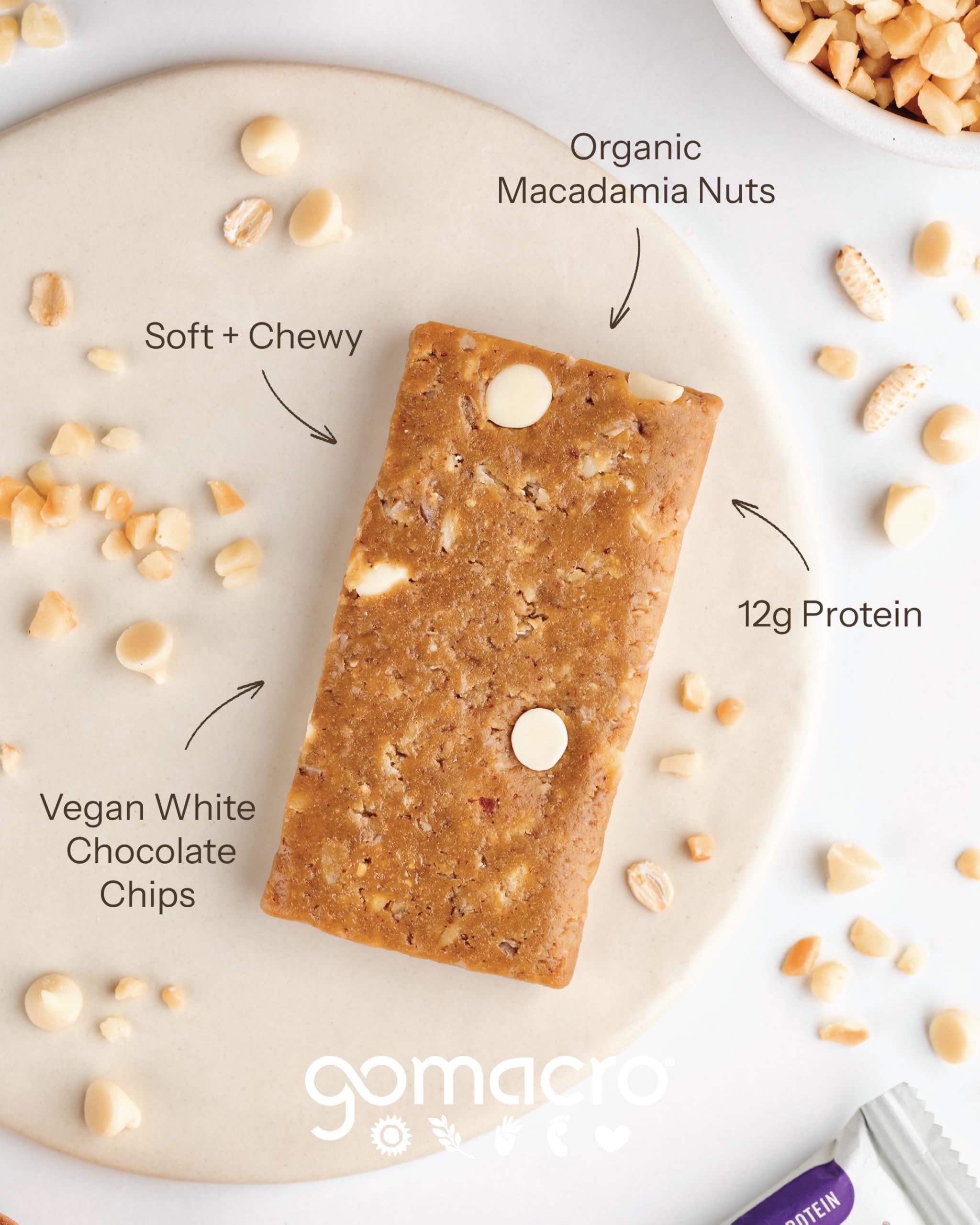 GoMacro MacroBar almond-butter blend supports clean fuel with rich, creamy texture.