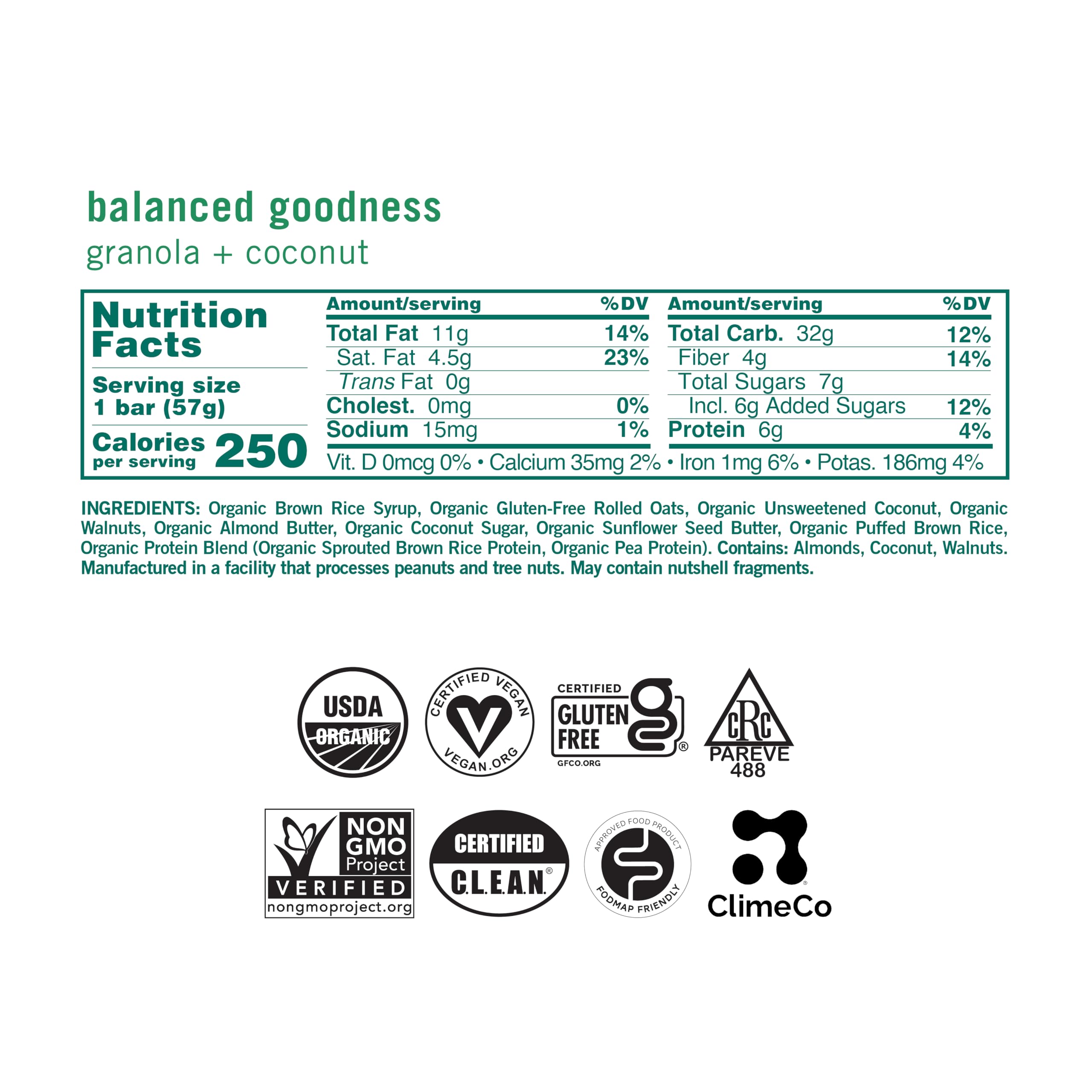 GoMacro MacroBar Granola + Coconut close-up of ingredients and texture for plant-based protein.