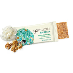 GoMacro MacroBar Granola + Coconut packaging highlighting organic and clean ingredients.