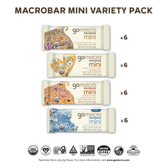 GoMacro MacroBar Mini Oatmeal Chocolate Chip, comforting plant-based treat.