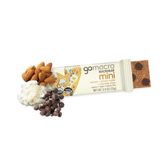 GoMacro MacroBar Mini packaged-bar for a convenient vegan snack on the go.