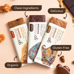 GoMacro Peanut Butter Chocolate Chip bar close-up for protein-packed snack