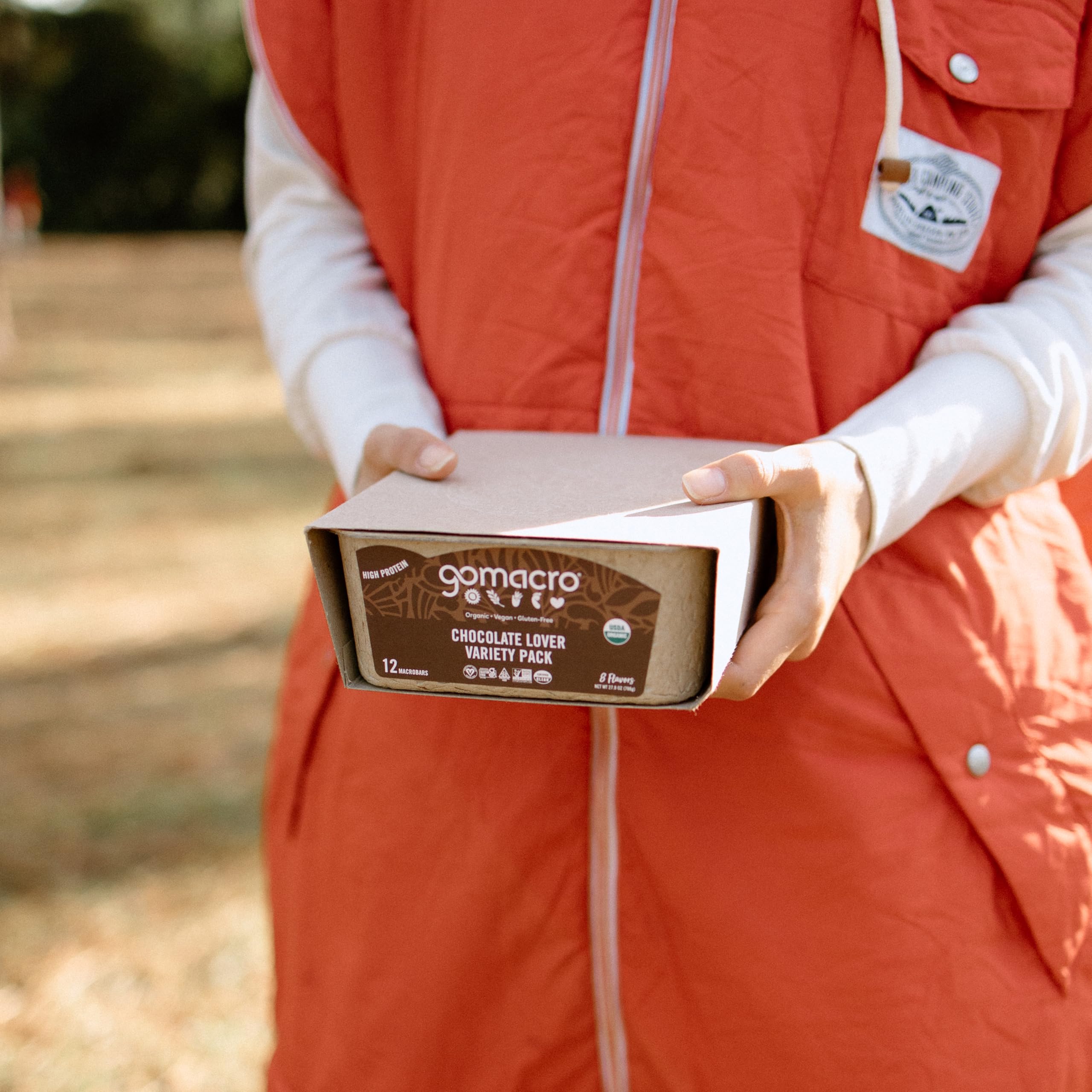 GoMacro Sunflower Butter and Chocolate bar highlighting dairy-free indulgence