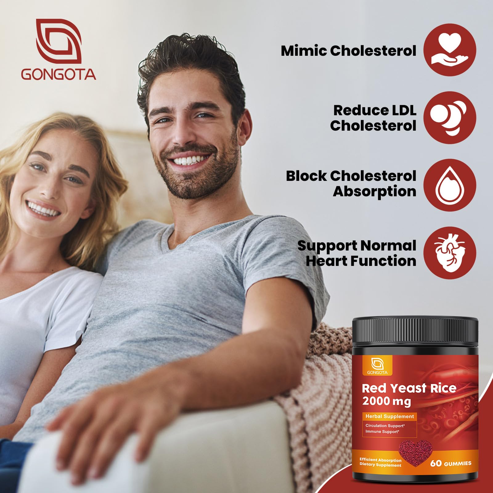 GONGOTA 120-count bottle on shelf, daily supplement routine