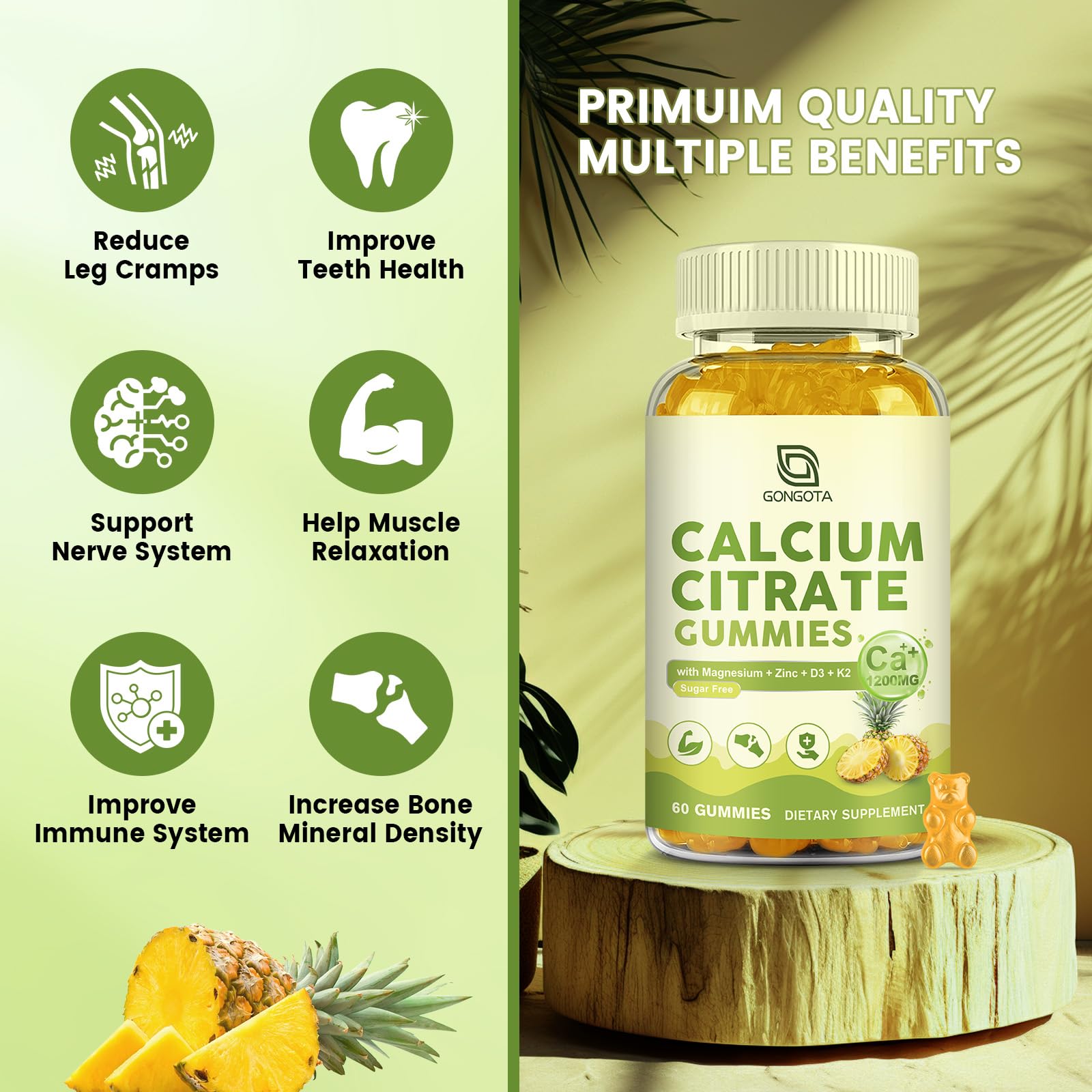 GONGOTA magnesium glycinate included to aid muscle comfort and cramp prevention.