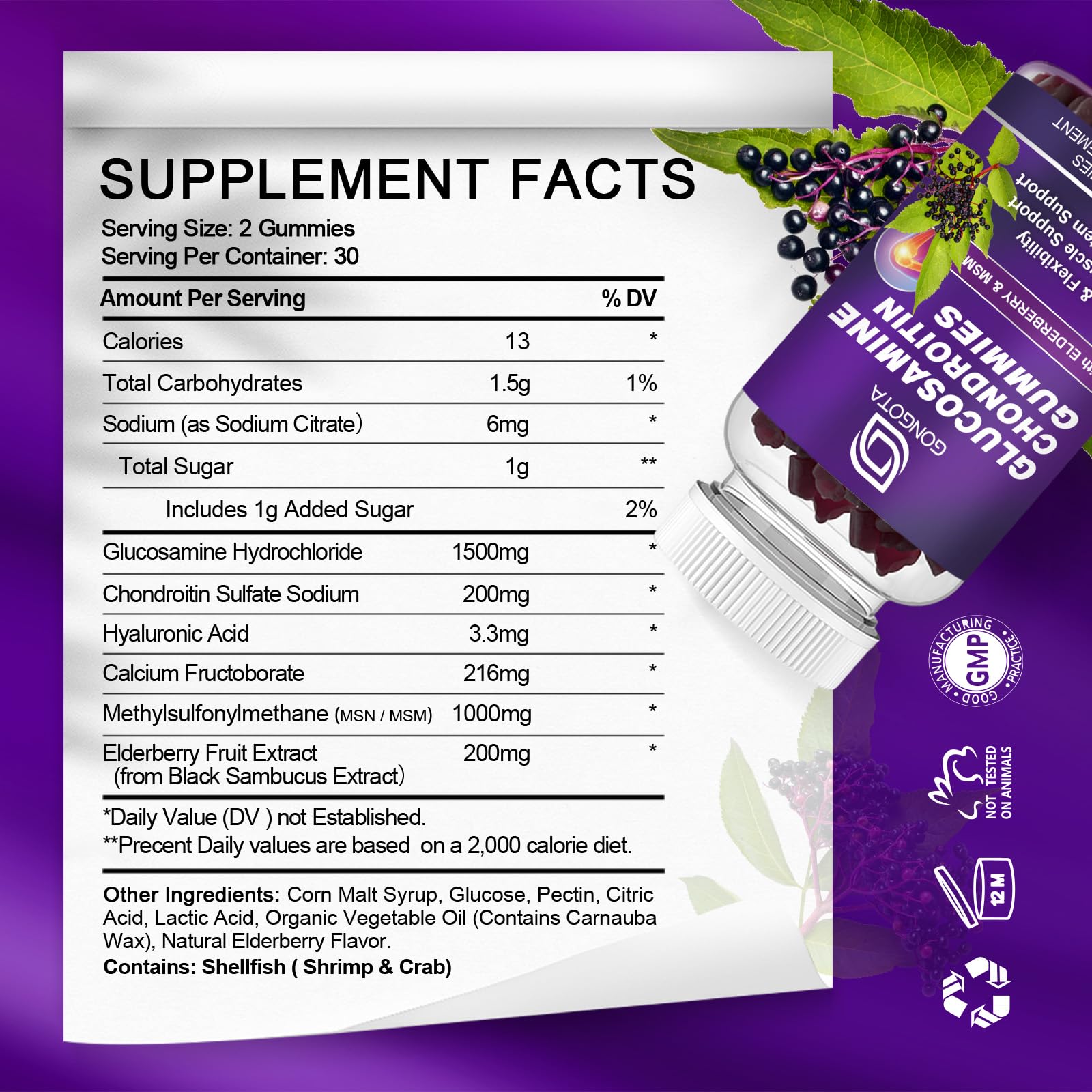 GONGOTA gummies close-up highlights chewy texture for daily mobility support.