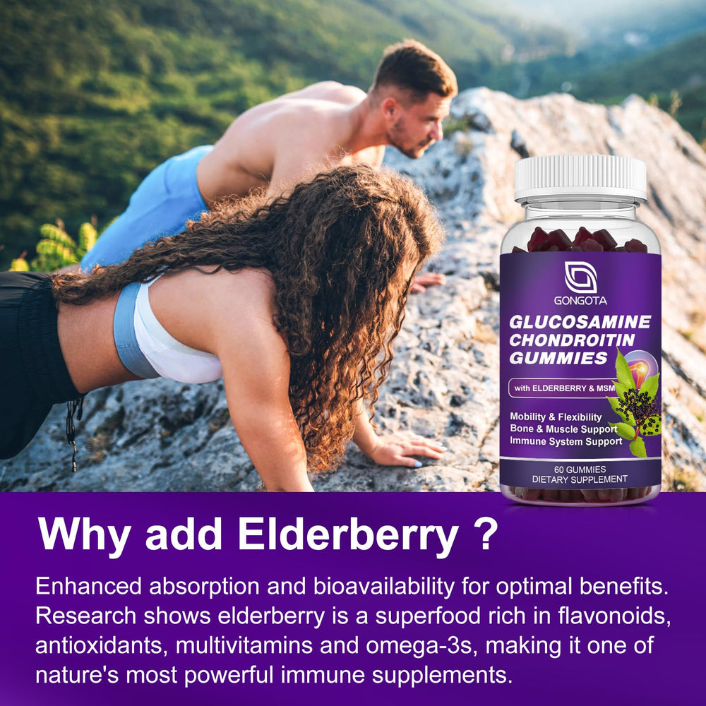 GONGOTA gummies with elderberry ingredient suggesting immune-friendly use.