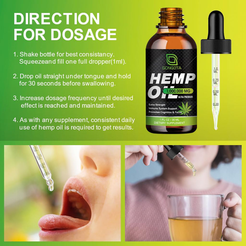 GONGOTA hemp oil dosage spoon setup for precise, convenient servings