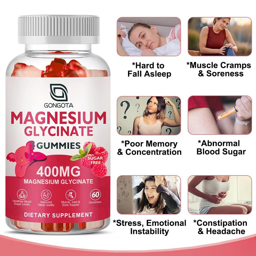 GONGOTA gummies ingredient label showing 400 mg magnesium and vitamin D