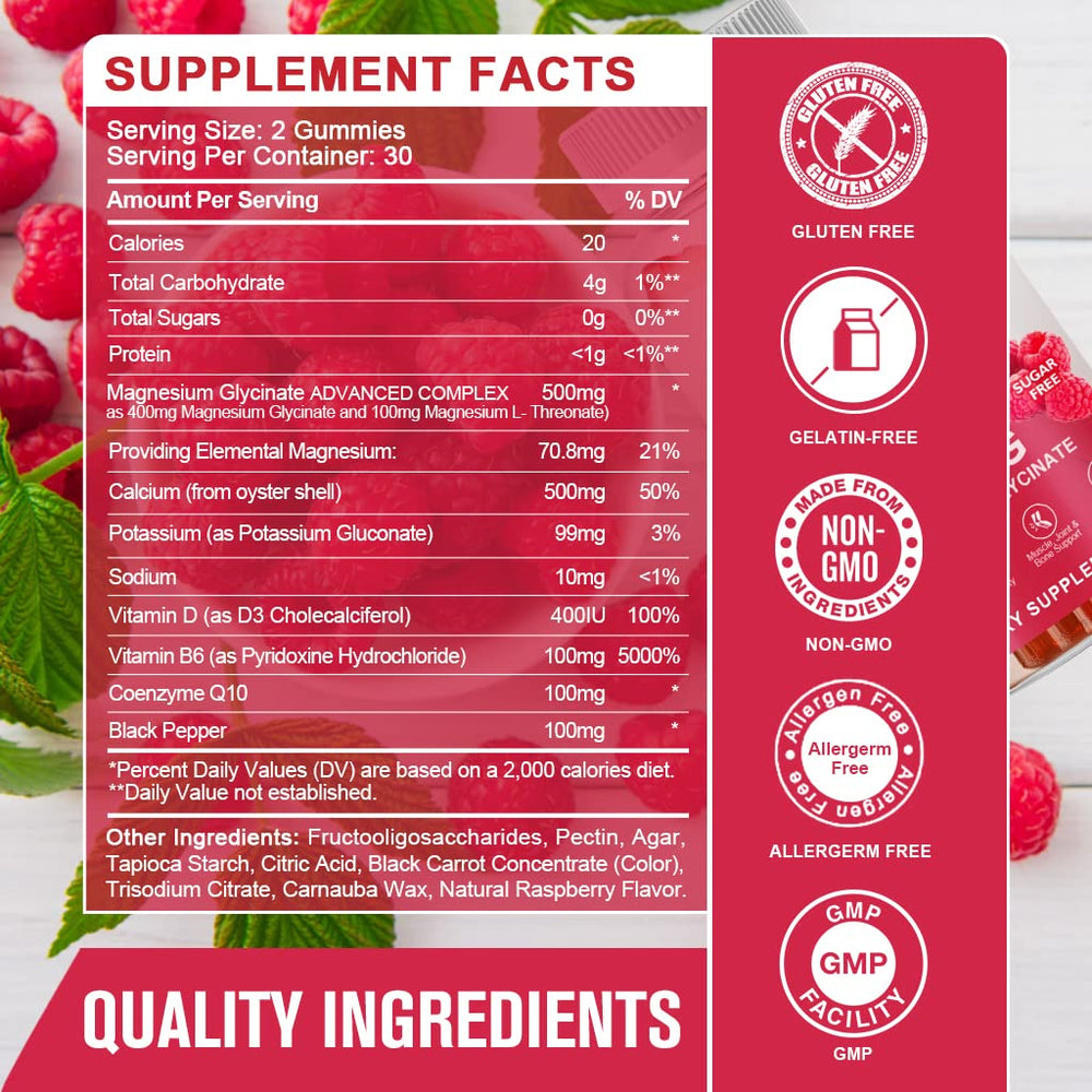 GONGOTA gummies packaging close-up highlighting gluten-free and allergen-free formula