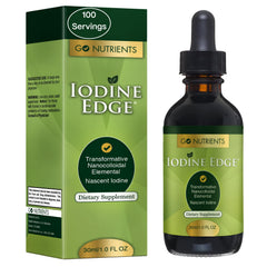 Go Nutrients Iodine Edge bottle close-up for quick absorption and daily iodine support.