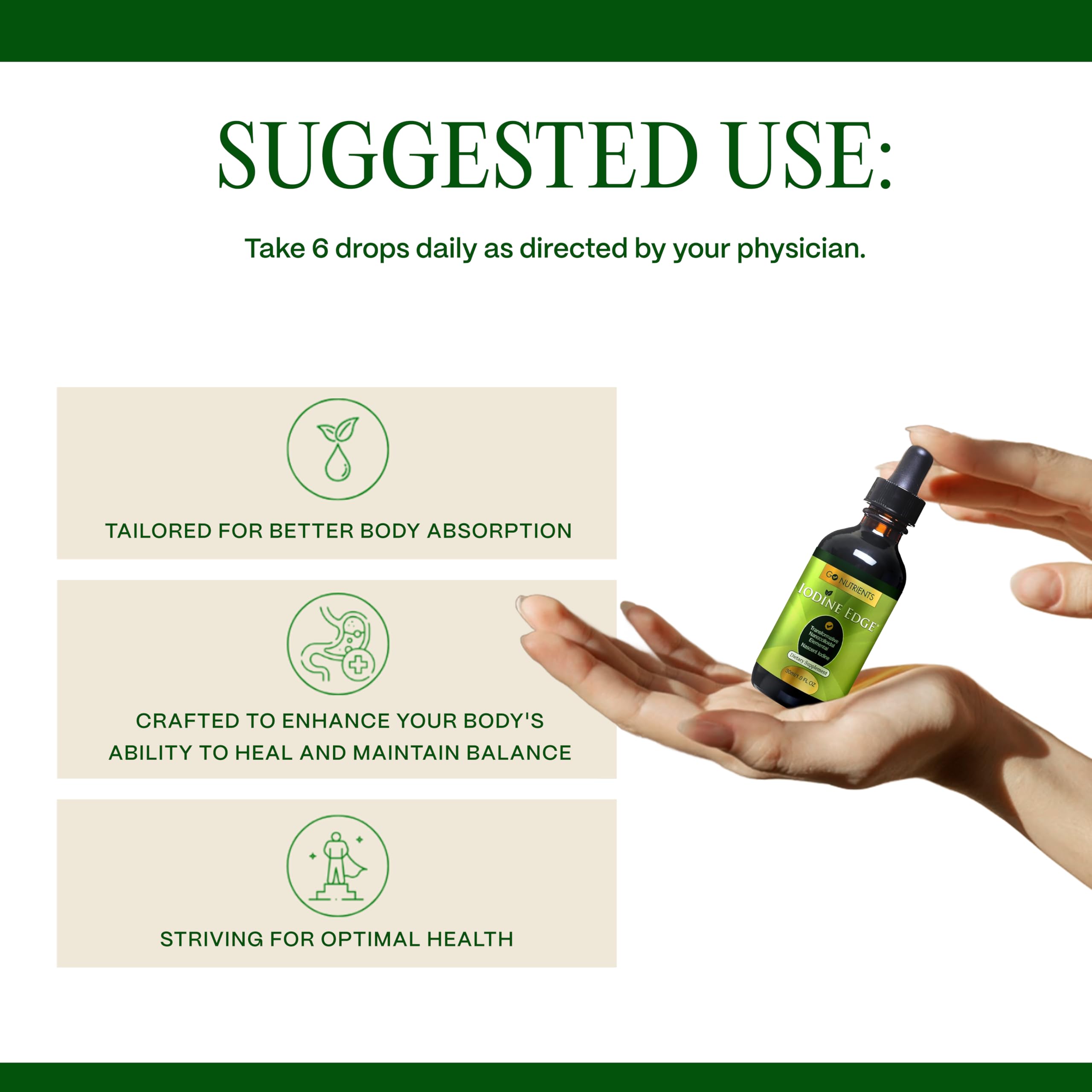 Go Nutrients Iodine Edge GMP seal signaling trusted production standards.
