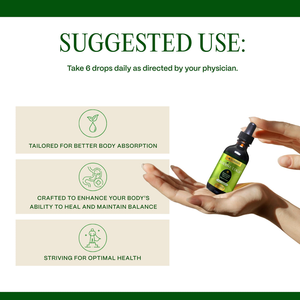 Go Nutrients Iodine Edge GMP seal signaling trusted production standards.