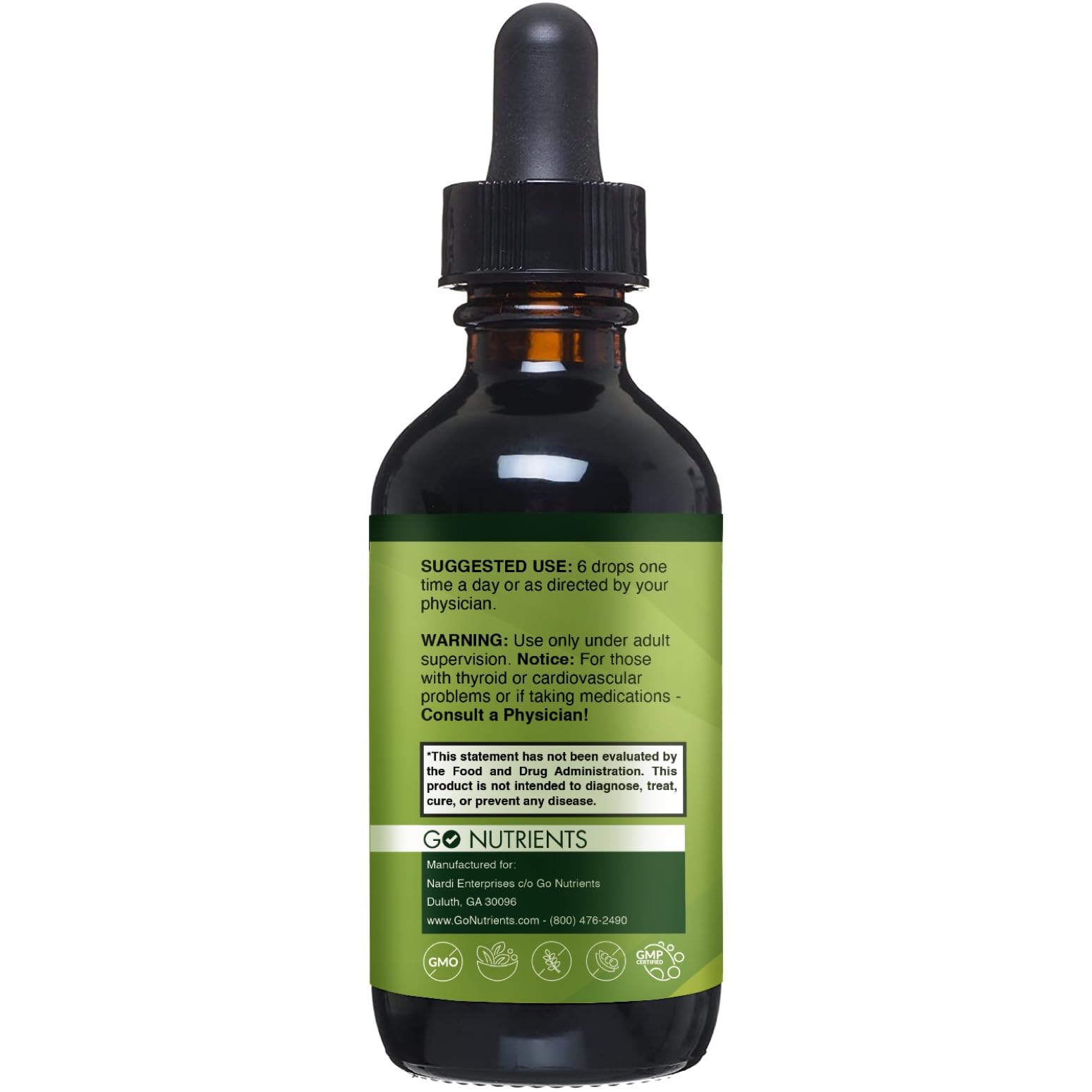 Go Nutrients Iodine Edge natural ingredients illustration emphasizes organic sourcing.