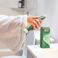 Good Clean Love Restore brand logo emphasizes trusted vaginal care.