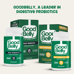 GoodBelly bottle with iron-absorption context suggesting nutrient support