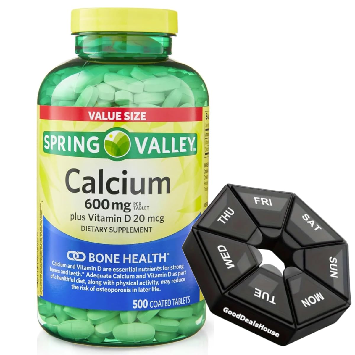 GoodDealsHouse Spring Valley calcium bottle for daily bone support