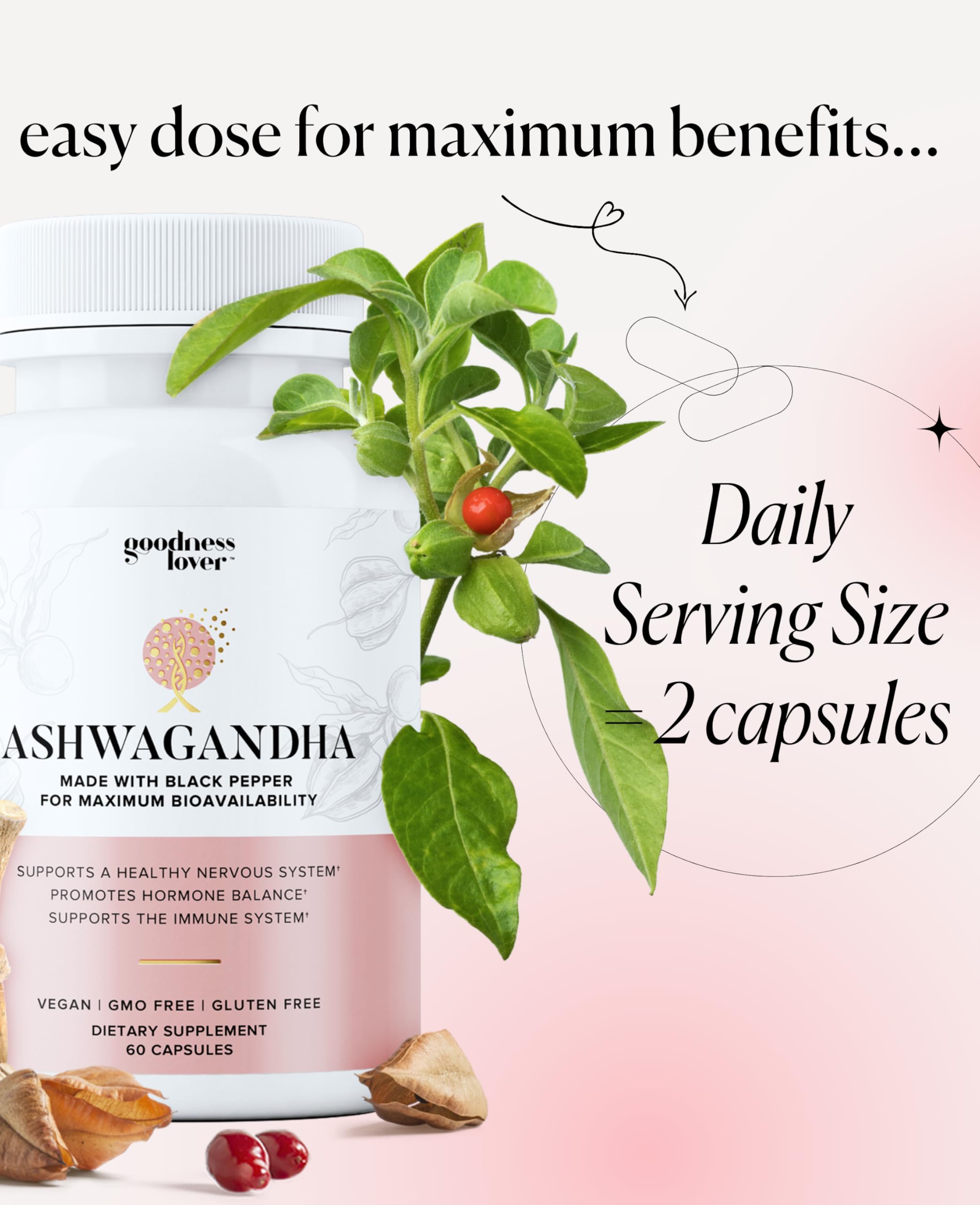 Goodness Lover Ashwagandha softgel capsules ready for daily wellness