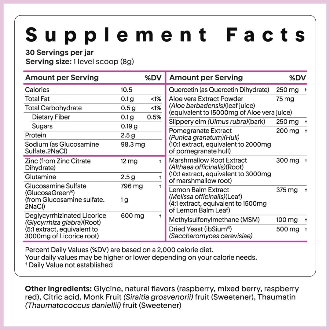 Goodness Lover Gut Soothe & Glow scoop dispensing for easy daily servings.