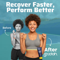 GOODOH Muscle Relief Cream signature lemon-lavender scent enhances self-care rituals.