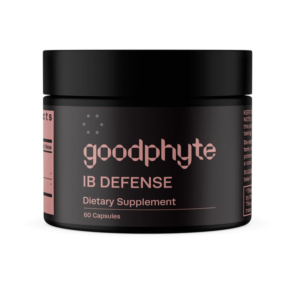 Goodphyte IB Defense bottle front showing digestion support on the label.