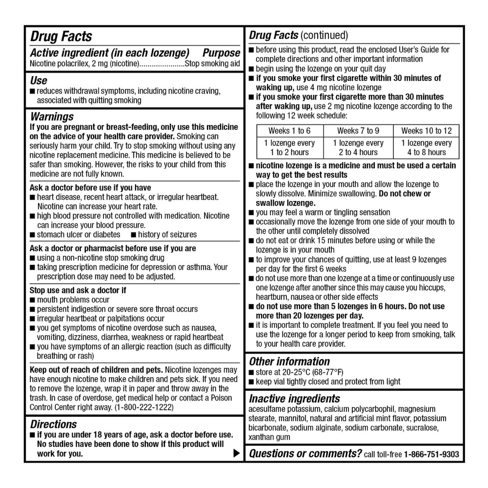 Goodsense mini nicotine lozenge 2mg mint packaging detail highlighting mint flavor